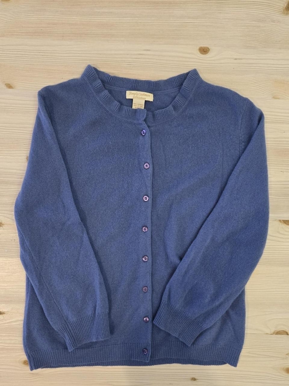 Simply Cashmere Cardigan in Blue Size Medium Like New